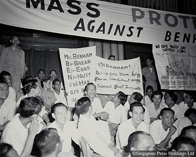 Strike and protest by Government Servants Against Benham Committee Report on Salaries for Government Servants, 1950. 